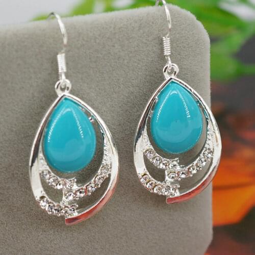 Hot sell new - shitou 00730 Elegant oval bead coral dangle stud pierced earrings
