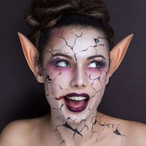 Halloween Elf Ears Cosplay Halloween Costume Latex Mask Fairy Goblin Ears Vampire Elfears Pig Nose Masquerade Party Accessories