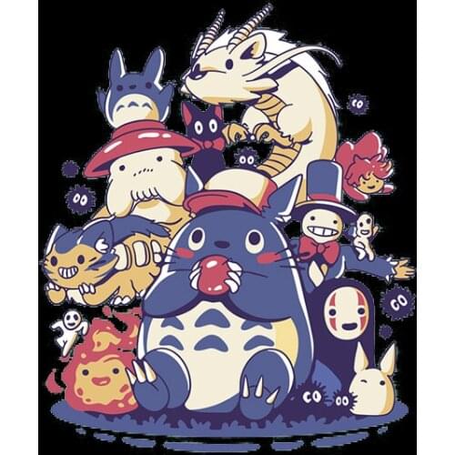 Cartoon animals clothing patch No Face Man Thermal transfer printing applique iron on clothes DIY Stickers for T-shirt jacket