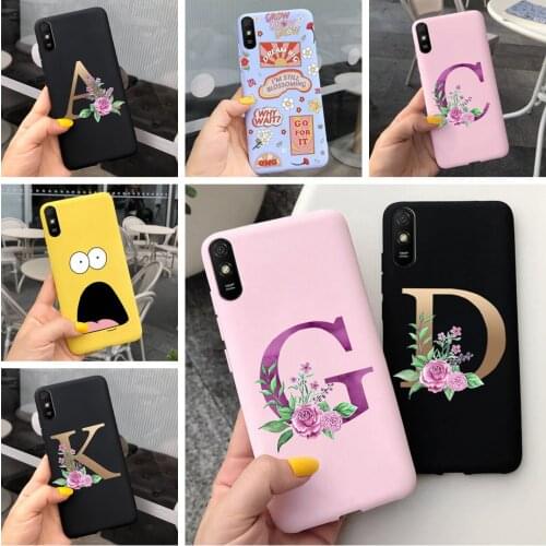 Soft Silicone Letters Case For Xiaomi Redmi 9A Case Matte TPU Fundas Phone Cover For Xiomi Redmi 9A Redmi9A 9 A Back Shell 6.53"