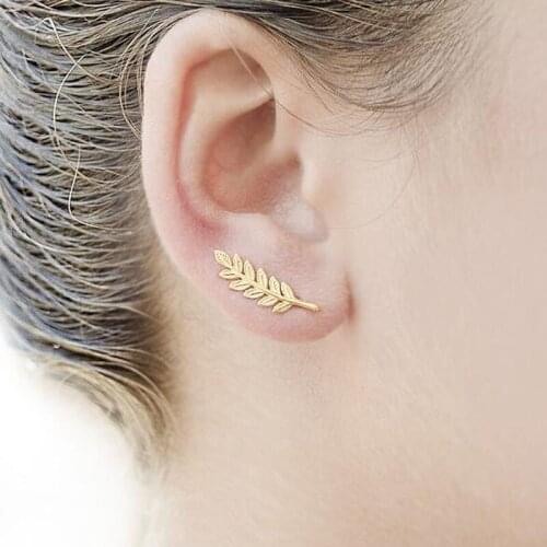 New Women Earrings Simple tree leaf alloy U shaped earrings unique personality wild ear jewelry accessories brincos