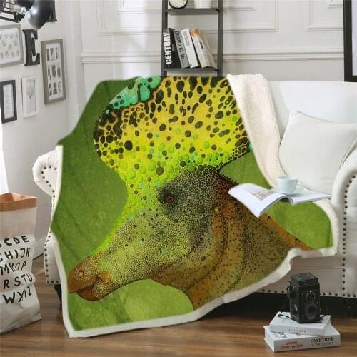 Green Dinosaur Blanket Cartoon Tyrannosaurus Boys Gift Sofa Throw Blanket for Kids Single Size Bed Linens Spring Fleece Blankets