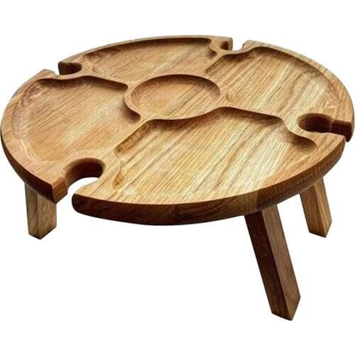 Outdoor Wooden Folding Picnic Table Portable Wine Glass Rack Camping Wine Tray Cup Holder For Camping Picnic Travel Accessories