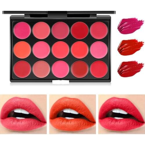 15Colors Matte Lipstick Palette Waterproof Nutritious Lips Makeup Long Lasting Brand Lipstick