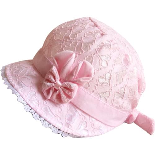 Girl Bucket Hat Cap for 3-12 Months Baby Girls Chiffon Bow Knot Style Kids Toddler Go Fishing Hats Floppy Chapeau