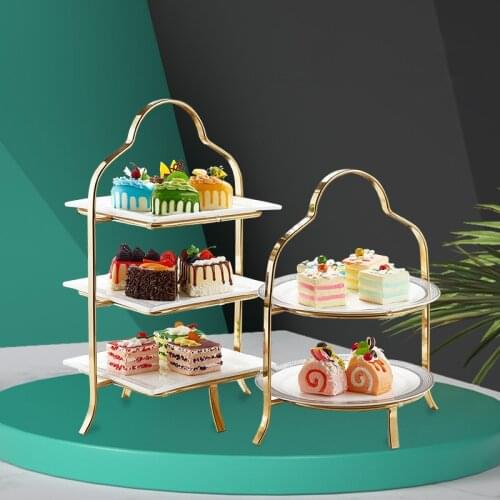 Tea break table cake display stand cake stand Dishes Fruit bowl Hotel cafeteria 2-3 layer dessert cake fruit afternoon tea tray