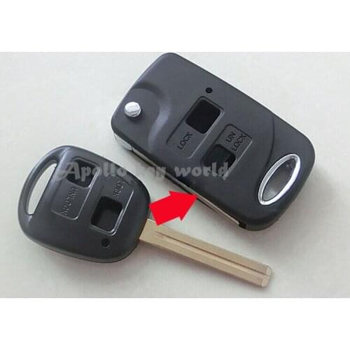 2 Buttons Replacement Modified Flip Folding Remote Key Shell Case For Lexus Key Fob Cover