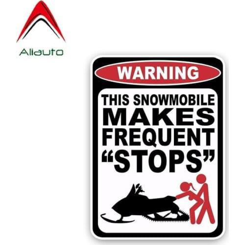 Aliauto Warning Car Sticker Funny This Snowmobile Makes Frequent Stops Decal Accessories PVC for Toyota Opel Vw Nissan,15cm*11cm