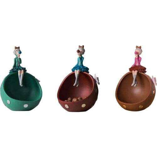 Modern Resin Bubble Girl Storage Ornaments Office Statue Dining Table Snack Storage Crafts Home Decor Sculpture