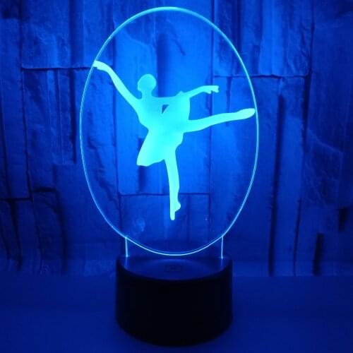 Cute Ballerina 3D Night Light Ballet Girl LED Table Lamp For Children Kids Gift Christmas Indoor Decor Baby Sleep Fixture