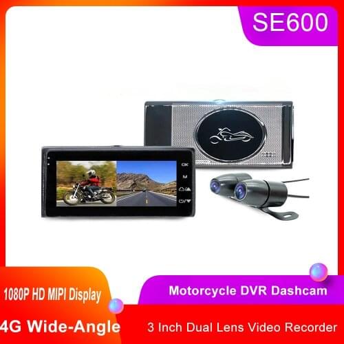 New SE600 Motorcycle DVR Dashcam Dual Lens Rear View Camera 1080P HD G-sensor Motorbike Driving Video Recorder G-Sensor Dash Cam