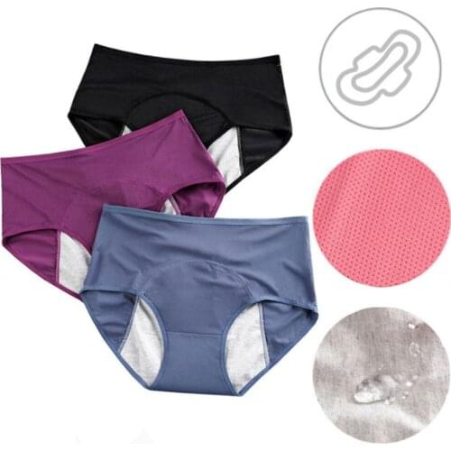 Leak Proof Menstrual Panties Physiological Pants Women Underwear Period Cotton Waterproof Briefs Plus Size Female Lingerie