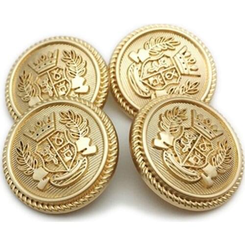 10PCS 15mm-25mm England Golden Crown Snap Buttons Metal Snap Vintage Retro Fog Gold Buckle Clothing Sweater Handmade DIY Shirt