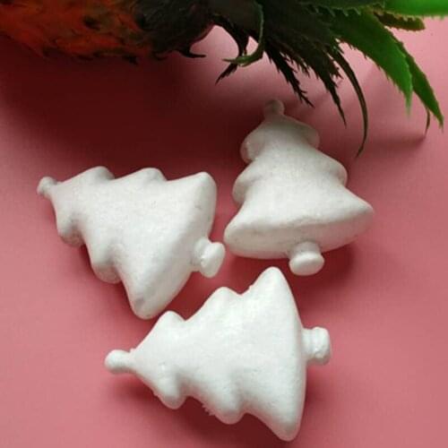 10PCS 70MM Mini Tree White Christmas Tree Modelling Polystyrene Styrofoam Foam Ball DIY Christmas Party Decorations Kids Gift
