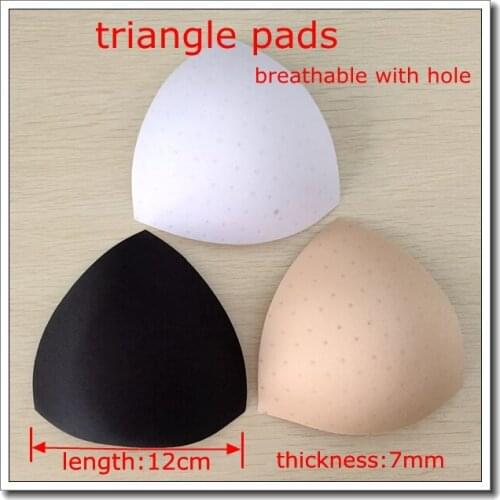 100 Pair triangle Sponge Soft Foam Bra Pads Cups Push Up Removeable for Bikini Pads Free Shipping
