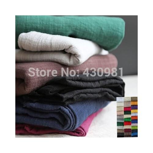 100cm*140cm Ethnic linen cotton crepe fabric crinkled sluby material for curtain scarf dress