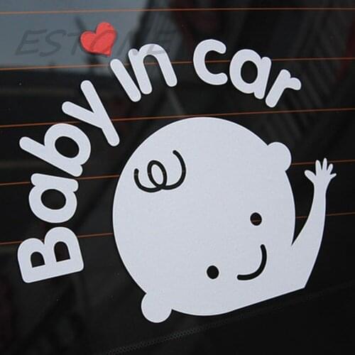 13*16cm Car Cartoon "baby in car "Stickers Baby on Board Safety Sign Cute Car Decal Vinyl Sticker