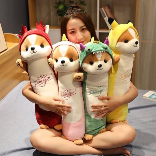 70/90/110 cm transformed into a squirrel long pillow plush toy soft filled siesta animal plush doll cartoon dinosaur children cu