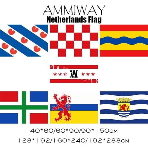 AMMIWAY Any Size Netherlands Provinces Flag Frisian North Brabant Overijssel Drenthe Groningen Limburg Zeeland Flags and Banners