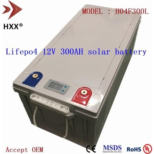 Lithium 12V 300Ah Battery Lithium Iron Phosphate LFP Batteries Pack 250A BMS Digital Display Camper Motorhouse Yacht Battery