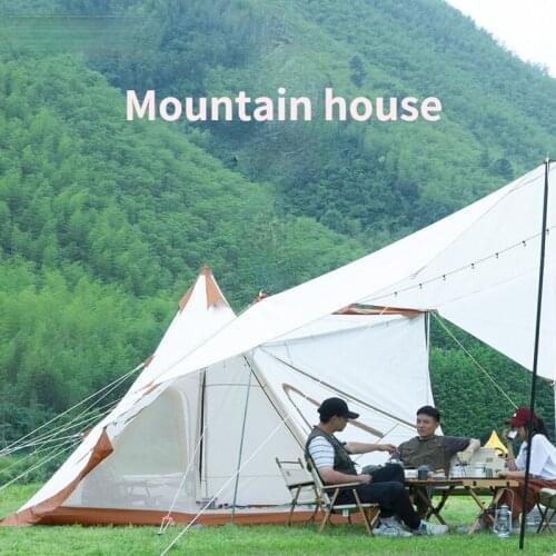 Outdoor Double Tent, One Door, Three Windows, Breathable and Comfortable, Rainstorm-proof 5-6 People Camping Tents Camp Tents