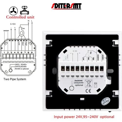 24V 220V Electric Proportional Valve 0-10V Thermostat for Dual Sensor Temperature Controller Regulator 2 Pipe Heater Cooler