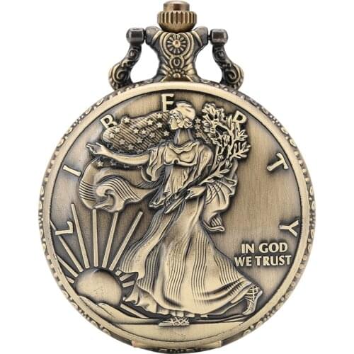 Statue of Liberty Commemorative Coin 1 oz Fine Silver One Dollar Coins Collectibles United States of America Quartz Pocket Watch