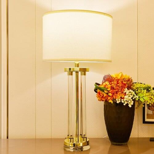 TUDA Round Crystal Table Lamps For Bedroom Living Room Golden Colour Luxurious Bed Lamp Bedside Lamp Home Decor Free Shipping