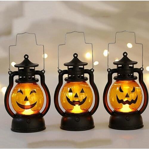 Halloween Pumpkin Lamp Pumpkin Skull LED Pony Lantern LED Oil Light Prop Creative Holiday Bar Party Decoration Childs Gift New