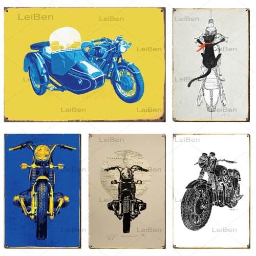 Motocross Metal Tin Sign Motorcycle Retro Plaque Vintage Art Poster Wall Stickers Home Decor Garage Bar Club Iron Plate 20X30Cm