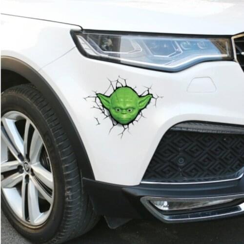 MR TEA Super Hero Series Stickers Decals 3D Broken Car stickers Green Cute Creative wars Stickers Decorations