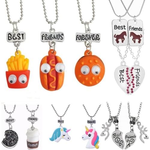 8 Styles A Set Of TwoBest Friend Fashion And Lovely Variety Pendant Necklace Is Suitable As Friendship Gift