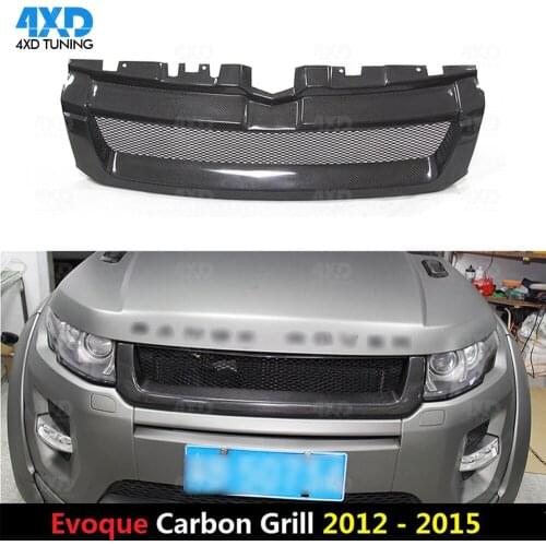 Grille Trim Cover For Land Rover Range Rover Evoque Carbon Bumper Grille Trim Front Medium frame 2012 2013 2014 2015