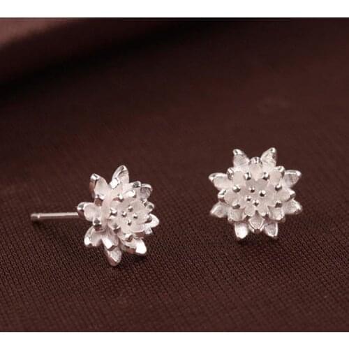 New Fashion Silver Plated Stud Earrings Best Design Wedding Party Flower Earrings For Women High Quality Fine Jewelry