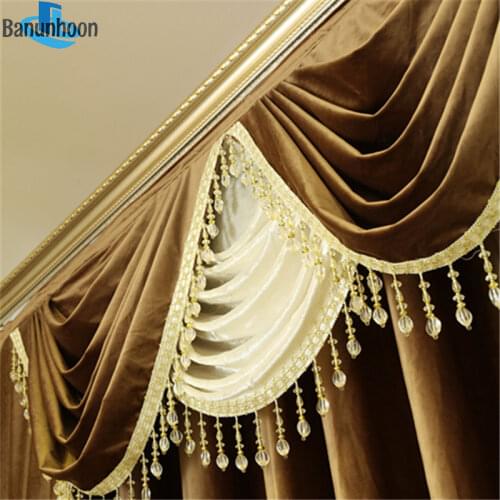New Solid Color Dutch Velvet Curtains for Window Valance Fabric European Curtain In Living Room Pelmet Drapes For Bedroom