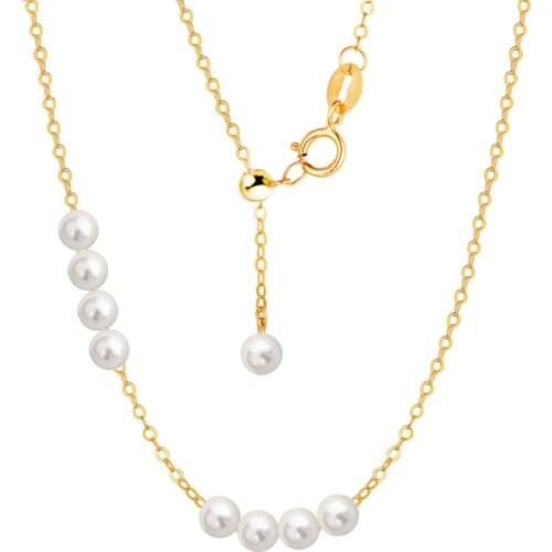 Liemjee Wholesale Creative Fashion Jewelry Personality Round Bead Pearl Necklace For Women Feature Namour Charm Gift All Seasons