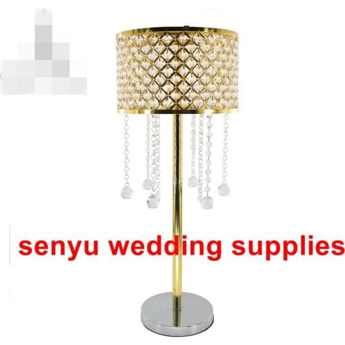 Wholesale wedding crystal metal tall table centerpieces acrylic decorative metal wedding centerpiece without flowers senyu1088