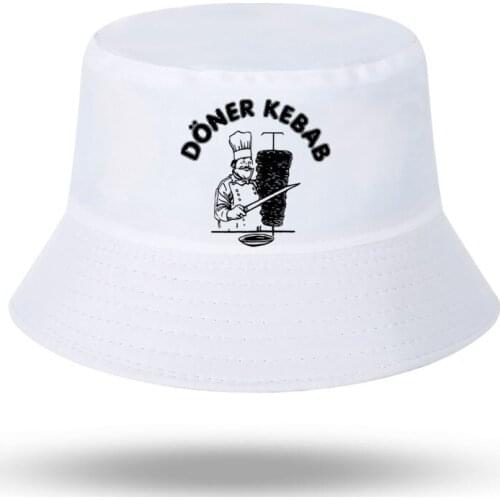 Doner Kebab Print Men Women Bucket Hat Outdoor Sunscreen Beach Cap Fisherman Hat Sun Hiking Fishing Cap