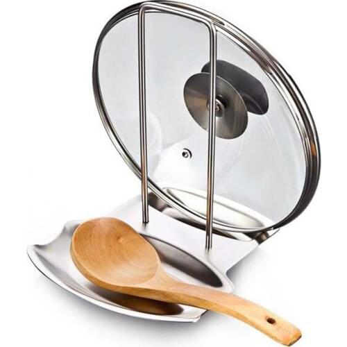 Punch-free desktop drain tray bracket stainless steel kitchen shelf, pot cover shelf, kitchen storage rack, pot cover spoon rack