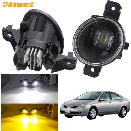 Fog Light Assembly For Nissan Primera P12 2001 2002 2003 2004 2005 2006 2007 Car Front Bumper LED Lens Fog Lamp DRL H11 12V
