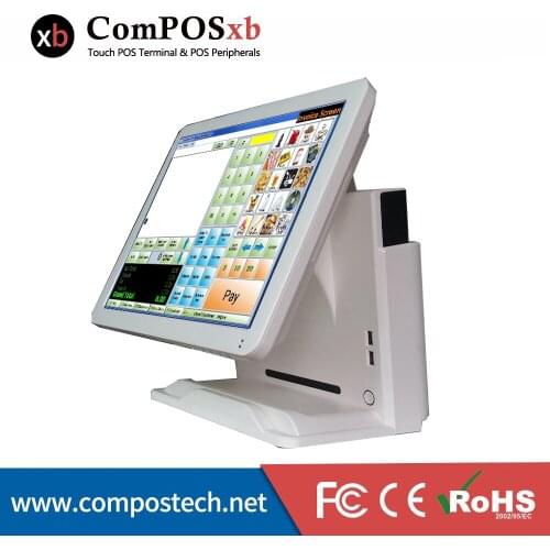 Cheapest 15 inch resistive water proof touch screen pos terminal all in one pos system for small business shop