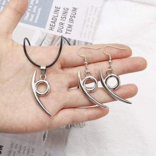 Cosplay Anime-Ninja Orochimaru Earrings Konoha Logo Kunai Shuriken Dart Earrings For Women Men Jewelry Fashion Gift