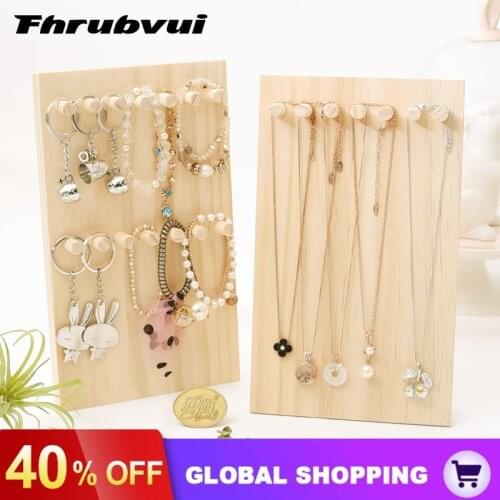 Solid wood Earring Jewelry Display Holder Showcase Organizer Shelf Mould Multi-layer Stud Earrings Storage Rack Storage