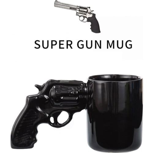 1Piece Pistol Grip Coffee Cups And Mugs Funny Gun Mug Milk Tea Cup Creative Office Ceramic Coffee Mug Drinkware