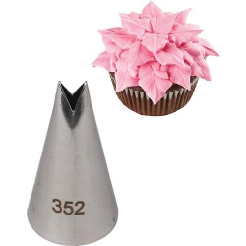 1Pc Leaf Nozzles Icing Piping Tips Nozzles Tube Pastry Stainless Steel Cream Cupcake Cake Decorating Cooking Tools 352