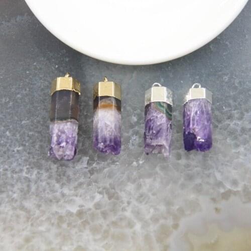 1pcs Natural Stones Druzy Amethysts Geode Pendants Faceted Purple Quartz Healing Crystal Necklace DIY Jewelry For Women Gifts