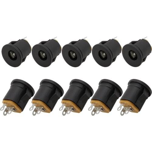 10Pcs/Lot DC022K 5.5*2.1mm Charging Socket Connector DC022K DC Jack Female 3Pin Interface Mount Block Wire Plug Adapter Terminal