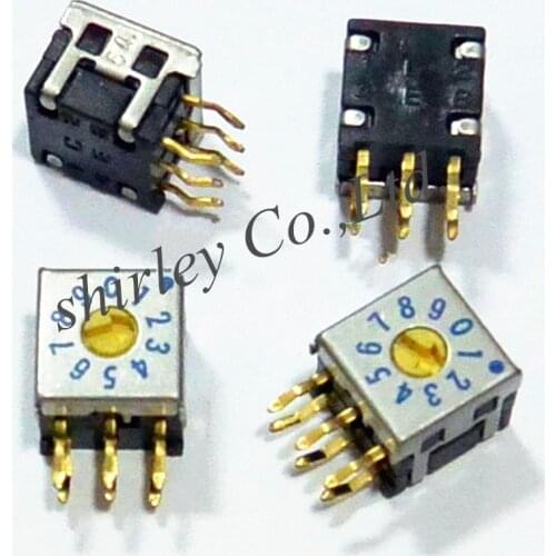 100% new Original 0-9/10 bit 7.5×7.5 rotary dial code encoding switch DRR7010C positive code