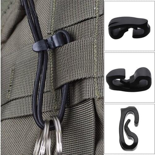 100pcs/pack Outdoor Strapping Plastic Hook Rope Buckles Elastic Rope Cord Bungee Ties With Hook Camping Backpack Bag Parts