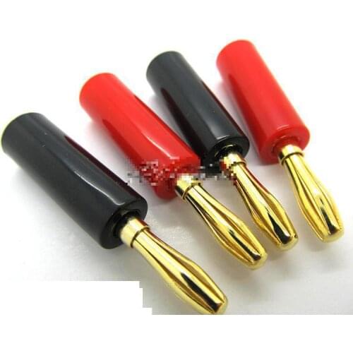 2pcs/lot Solder-free Binding Post Socket 4mm Banana Type Female Socket Plug Gold-Plating For Amplifier Audio Connector